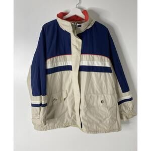 Vintage Women’s CS Signature Rain Coat Zip Up  Poly Nylon Jacket 2XL Hoodie